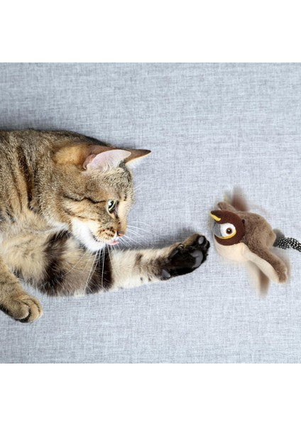Hareket Sensörlü Peluş Uçan Kuş Kedi Oyuncağı