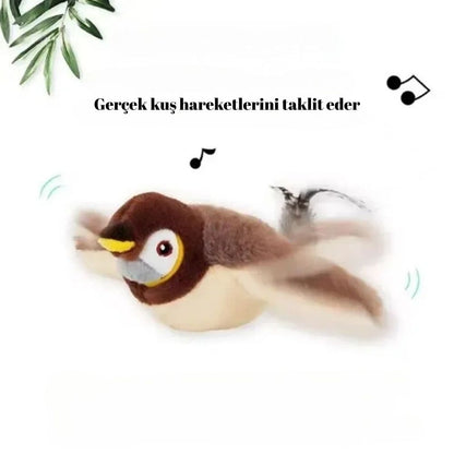 Hareket Sensörlü Peluş Uçan Kuş Kedi Oyuncağı