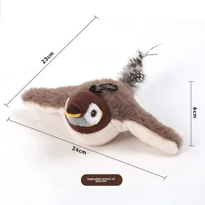 Hareket Sensörlü Peluş Uçan Kuş Kedi Oyuncağı